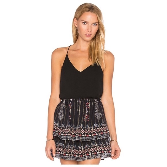 NWOT JOIE Lyane Black Silk Printed Pull On Top / Skirt L -Versatile! - Picture 2 of 8